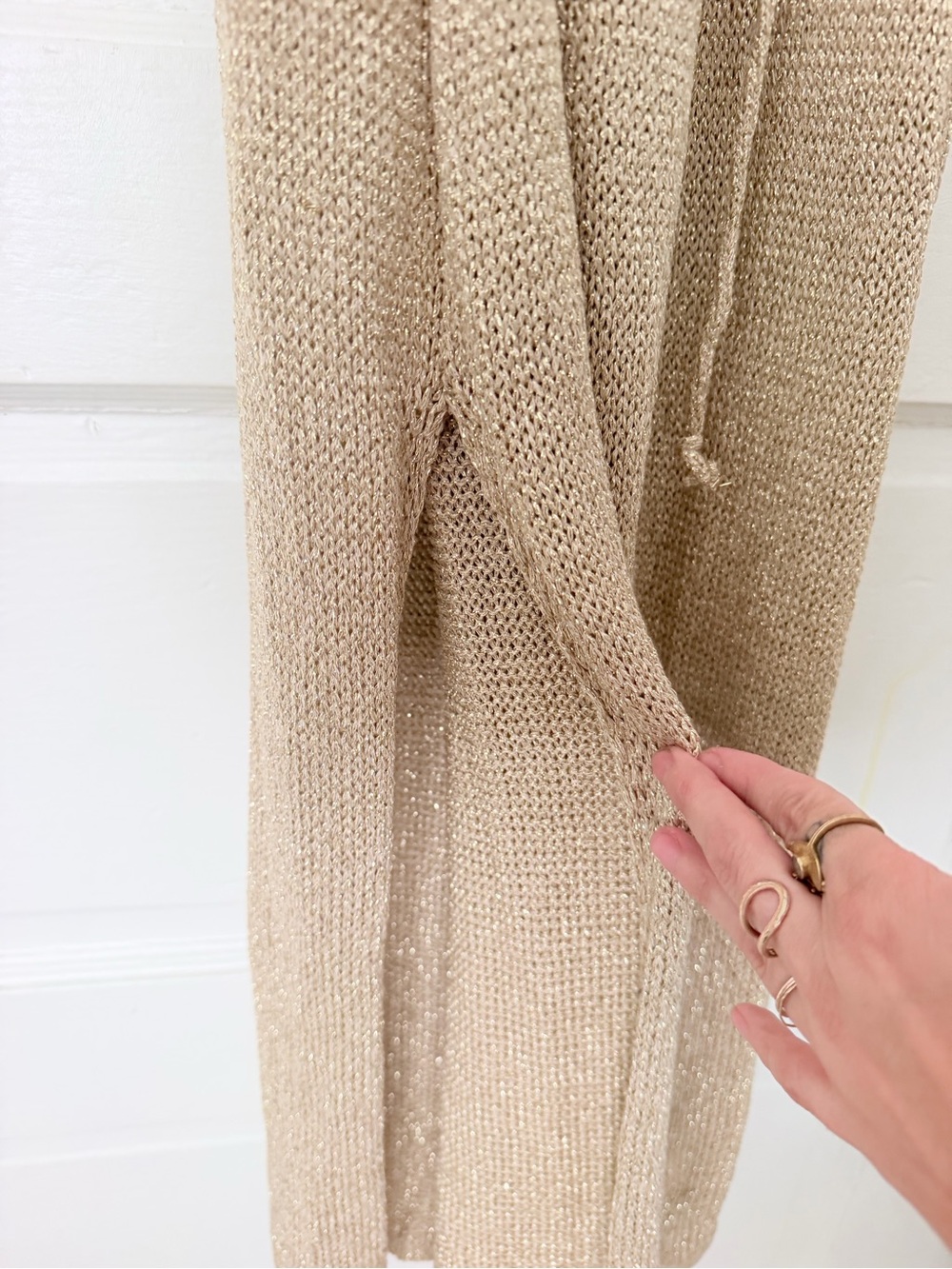 Missy Empire Skylar Gold Metallic Knit Midi Dress from Missy Empire - Picture 10 of 11